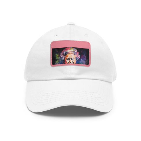 Regal Glow: Queen Elizabeth II Watercolor Neon Cap