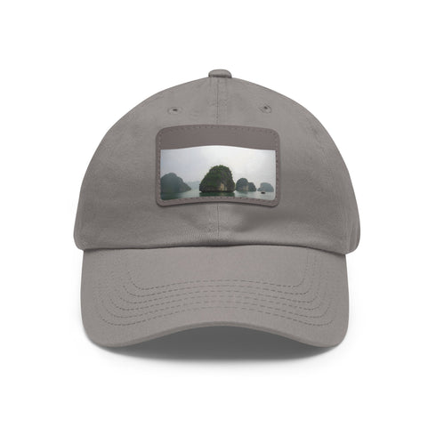 Halong Haven Baseball Cap in White with Light Brown Patch