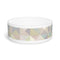 Chic pastel geometric ceramic pet bowl for stylish cats and dogs.