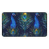 Vibrant Peacock Feather Blue Desk Mat - Add style to workspace with stunning seamless pattern, shades of blue