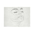 Luxurious face line art blanket, minimalist design for modern rooms.