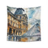 Parisian Dream: Louvre Tapestry - Watercolor design of iconic museum for elegant touch