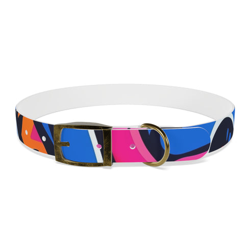 Neon graffiti urban dog collar in M, black onyx design for pets.