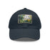 Central Park watercolor skyline baseball cap with white/light brown patch.