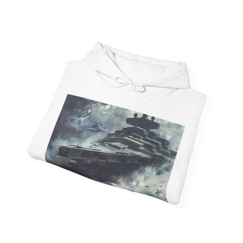 Star Destroyer Navy Hoodie Unisex Regular Fit Galactic Command Print