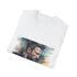 Textured charcoal T-shirt with watercolor Batman design and crew neck fit