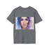 Charcoal crew neck watercolor tee with unique eye-catching design