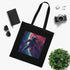 Interstellar Voyager Black Cotton Tote Bag with Astronaut Design