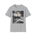 Charcoal crew neck T-shirt with lighthouse weathering storm graphic