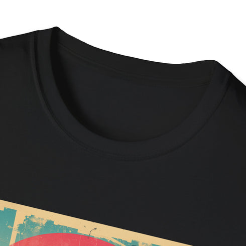 Palm Paradise Sunset T-shirt, Charcoal, Regular Fit, Cotton, Crew Neck