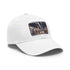 Vibrant watercolor NYC Subway map baseball cap in white/light brown.