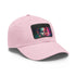 Neon watercolor charm baseball cap with white/light brown patch.
