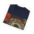 Charcoal crew neck cotton t-shirt featuring intricate Japanese dragon design