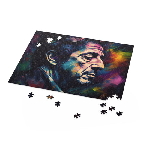 Al Pacino jigsaw puzzle featuring iconic actor image for film enthusiasts.