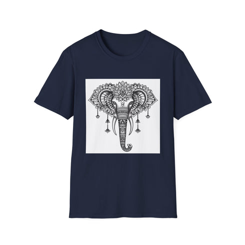 Mandala Elephant Wisdom Grace T-Shirt Charcoal Regular Fit Unisex Yoga