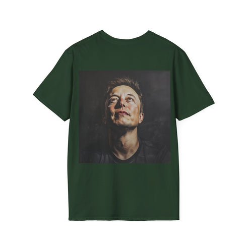 Galactic Visionary Elon Musk Tee in Charcoal, Size S, Mens & Womens Shirt