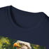 Eagle painting charcoal t-shirt, men and women, cotton summer tee, soaring spirit.
