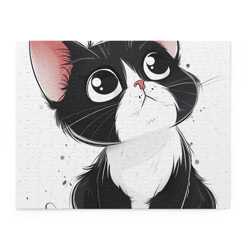 Colorful cartoon cat jigsaw puzzle for all ages, featuring playful designs