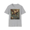 Surreal Flight flying pigs graphic charcoal t-shirt cotton crew neck oversized.