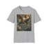 Surreal Flight flying pigs graphic charcoal t-shirt cotton crew neck oversized.