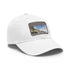 Amalfi Coast Dreams Baseball Cap in White with Light Brown Patch
