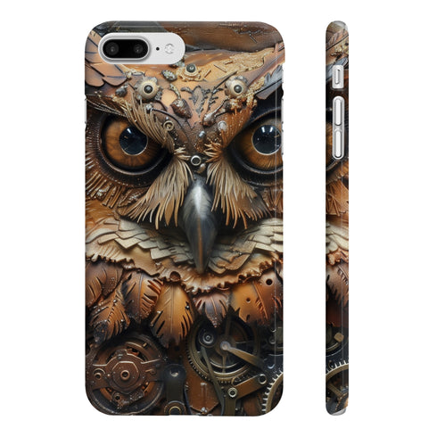 Steampunk owl phone case for iPhone 7 Plus and 8 Plus.