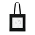 Minimalist line drawing black cotton tote bag with face design.
