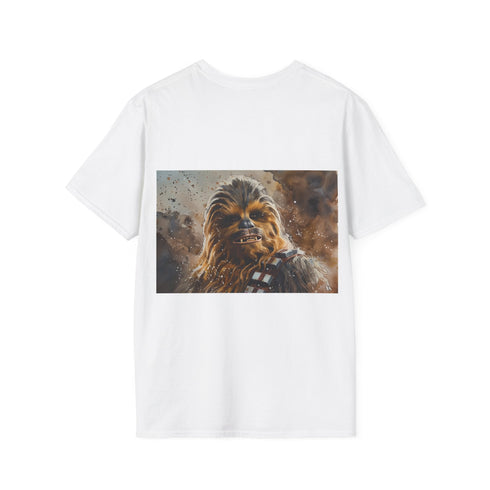 Watercolor Chewbacca t-shirt charcoal cotton crew neck bold design