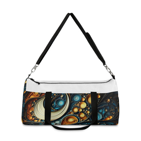 Fractal Pattern Small Duffel Bag, All Over Print, Made in USA