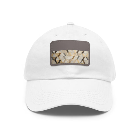 Golden Cream Kilim Chic Baseball Cap with Light Brown Patch.