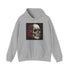 Skulls & Roses Navy Hoodie with Gothic Skull and Rose Design