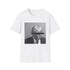 Charcoal cotton crew neck t-shirt featuring stylized Donald Trump business portrait