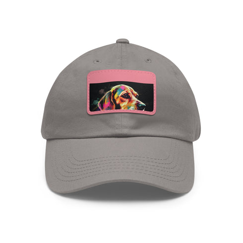 Beagle Babe Baseball Cap in White with Light Brown Patch.