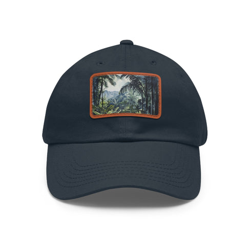 Vibrant Congo Rainforest Watercolor Cap with light brown patch.