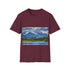 Alaska Adventure Watercolor Tee in Charcoal, size S, unisex fit.