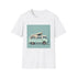 Vintage camper van charcoal t-shirt, perfect for retro road trip adventures.