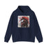 Punk skull navy hoodie for men and women, regular fit.