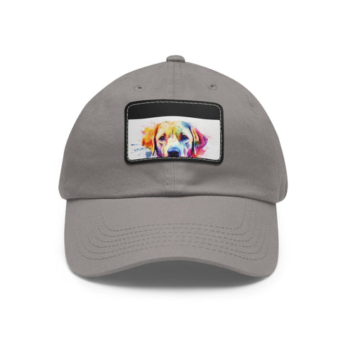 Lovable Lab Cap in White with Light Brown Patch