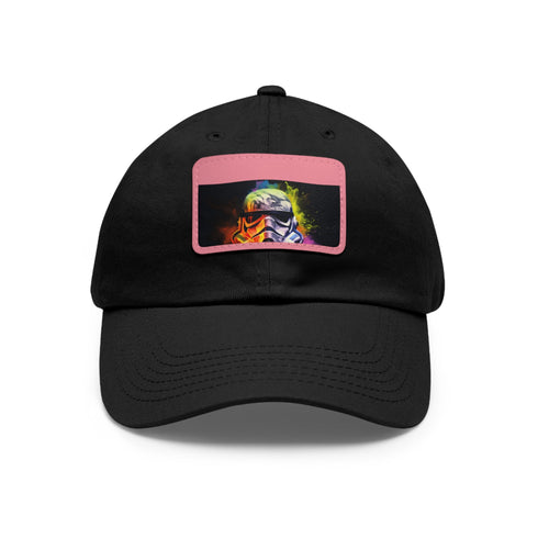 Neon Watercolor Storm Trooper Baseball Cap in White with Rectangle Patch
