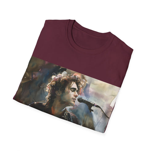 Jeff Buckley Watercolor Concert Tee in Charcoal, Size S.