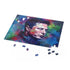Stunning watercolor Elon Musk puzzle with vibrant neon colors.