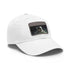 White rectangle Galactic Adventures Space Baseball Cap with light brown patch.