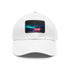 Neon watercolor charm baseball cap with white/light brown patch.