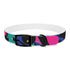Neon graffiti dog collar in black onyx, urban chic M size.