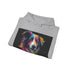 Smiling Collie Majesty Watercolor Hoodie in Navy, Regular Fit Sweatshirt