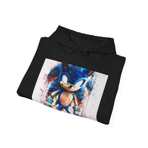Blue Sonic Hedgehog inspired hoodie for men and women, regular fit.