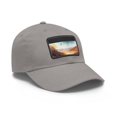 Desert camo baseball cap with light brown patch.