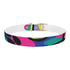 Neon graffiti dog collar with bold urban chic design for M size.