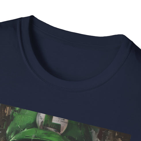 Charcoal cotton T-shirt with a vibrant Luigi painting in regular fit