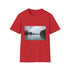 Charcoal cotton crew neck T-shirt featuring serene Halong Bay landscape design